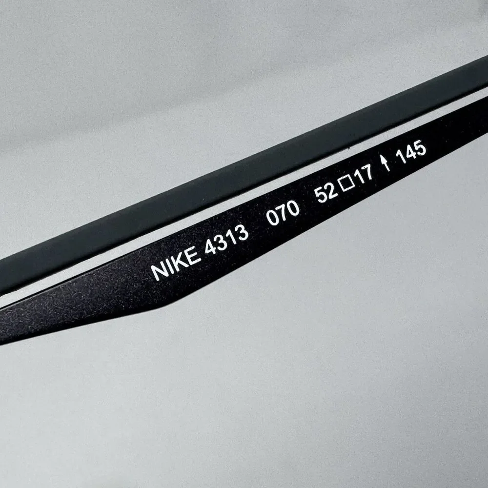 Nike 4313 070 Black Silver Semi-Rimless Flexon Eyeglass Frames 52-17-145